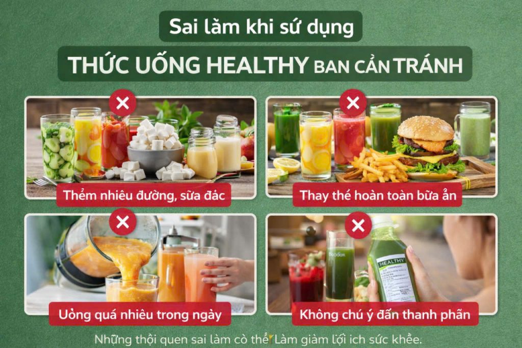 Những sai lầm thường gặp khi sử dụng thức uống healthy