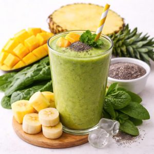 Smoothie cải bó xô, xoài, dứa&chuối